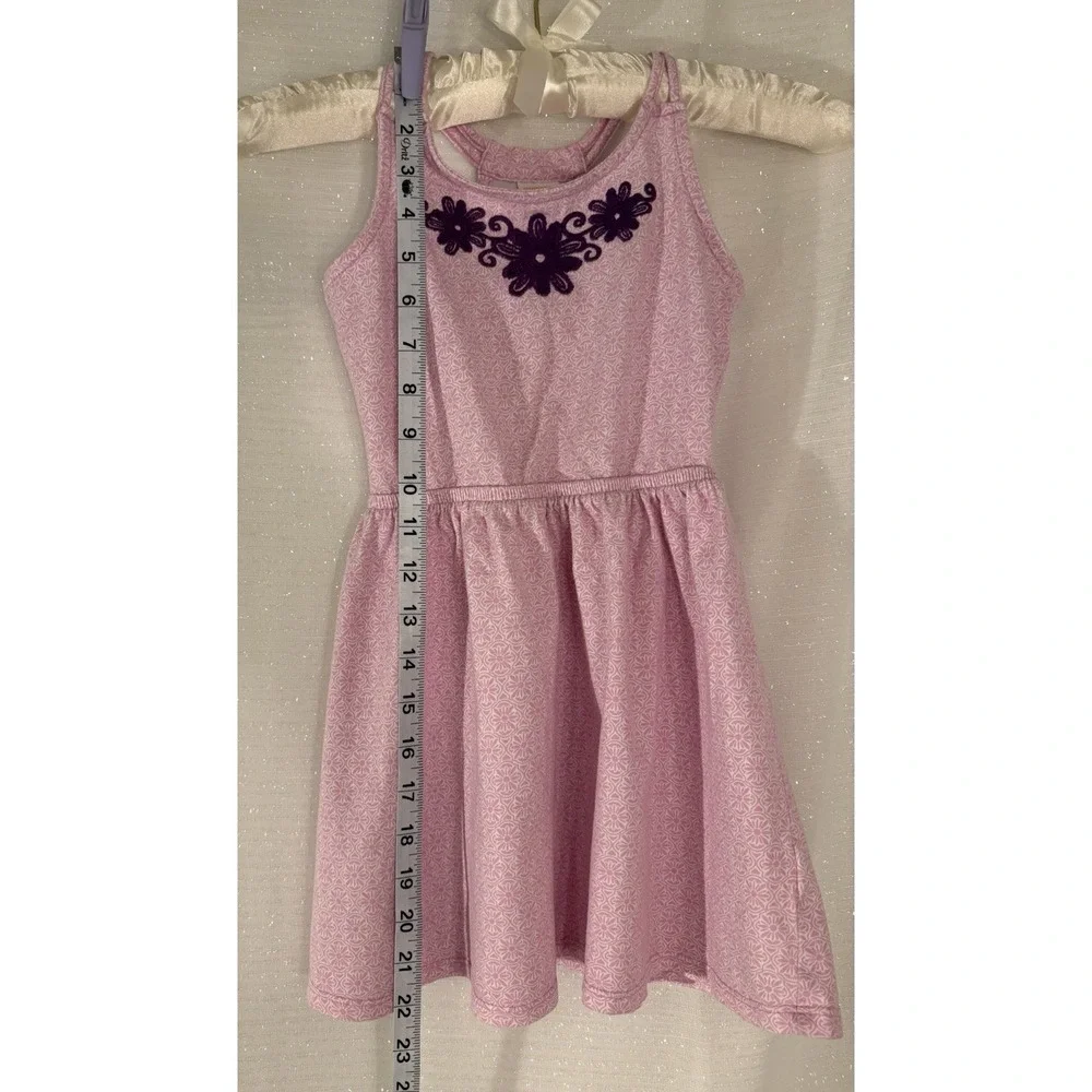 Gymboree Girls Sz5 Pink Purple Floral Fit & Flare Sleeveless Skater Cotton Dress